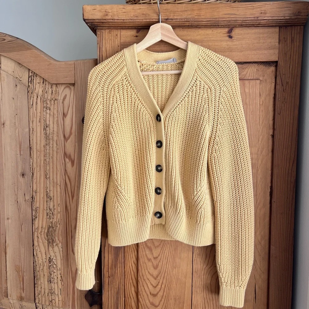 Everlane | Yellow Button-Up Knit Cardigan - Picture 7 of 7